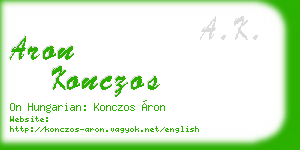 aron konczos business card